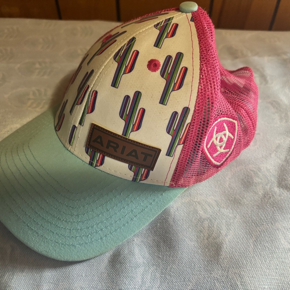 Ariat Turquoise and Pink Mesh Cap